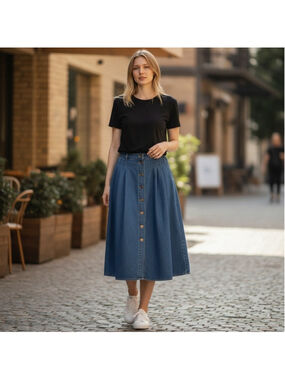 Koret Blue A-Line Denim Skirt Size 14